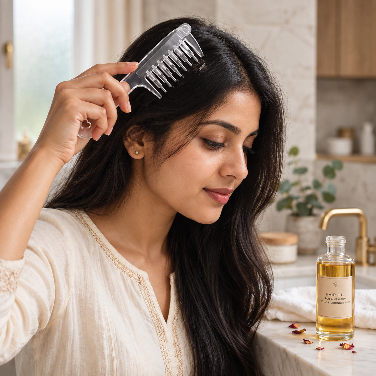 Korkaix RootGlide Scalp Serum/Oil Applicator Comb With Rollers