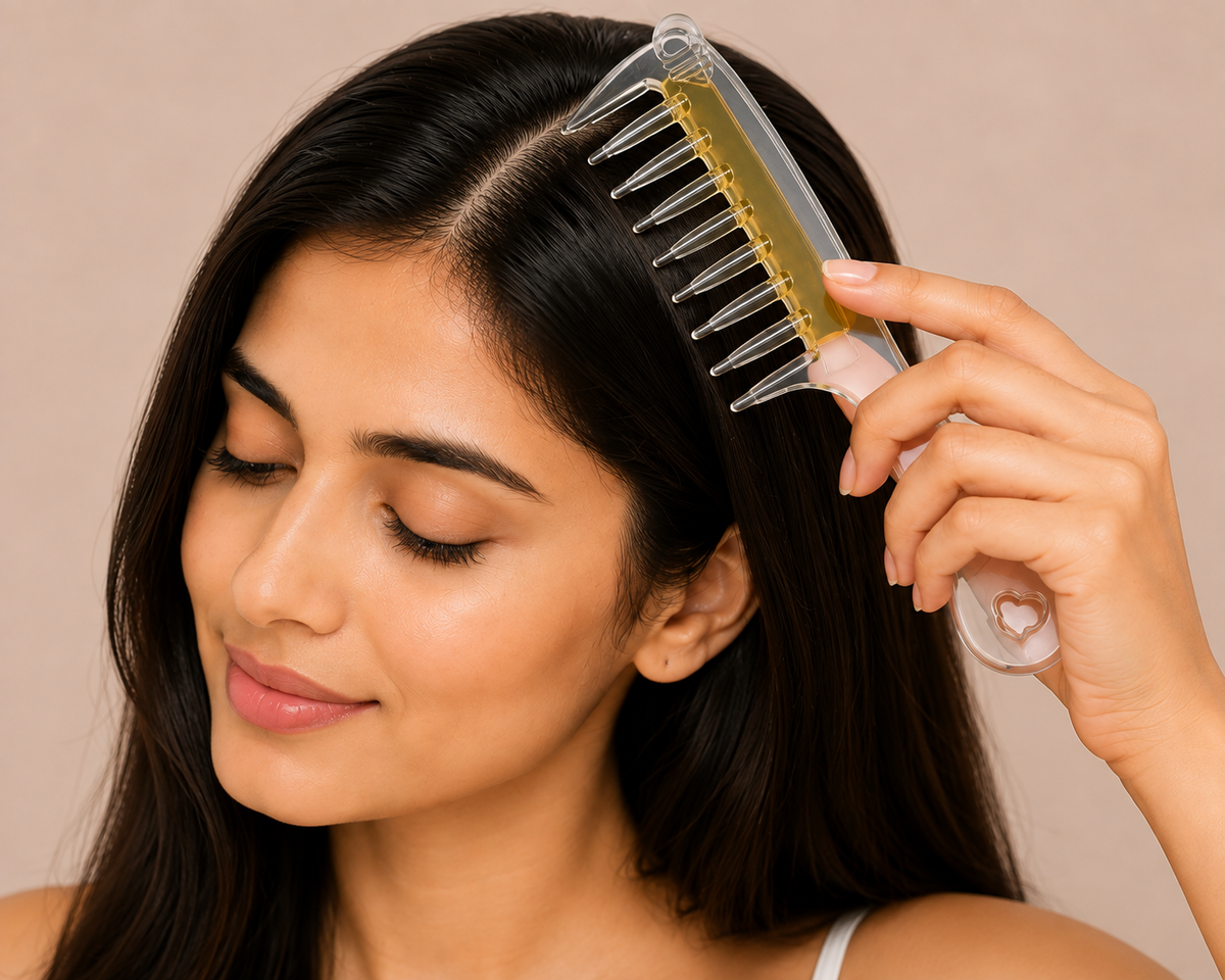 Korkaix RootGlide Scalp Serum/Oil Applicator Comb With Rollers
