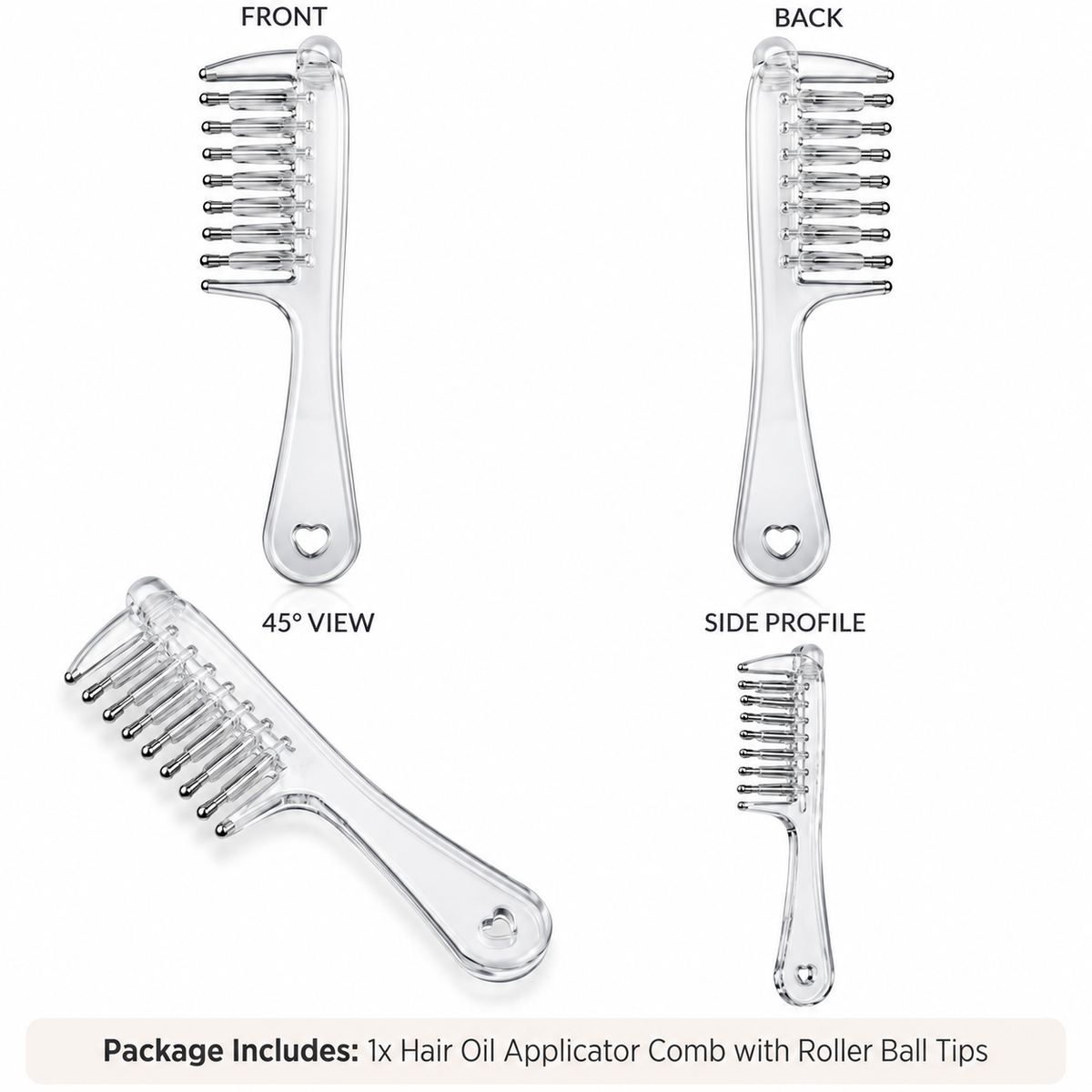 Korkaix RootGlide Scalp Serum/Oil Applicator Comb With Rollers