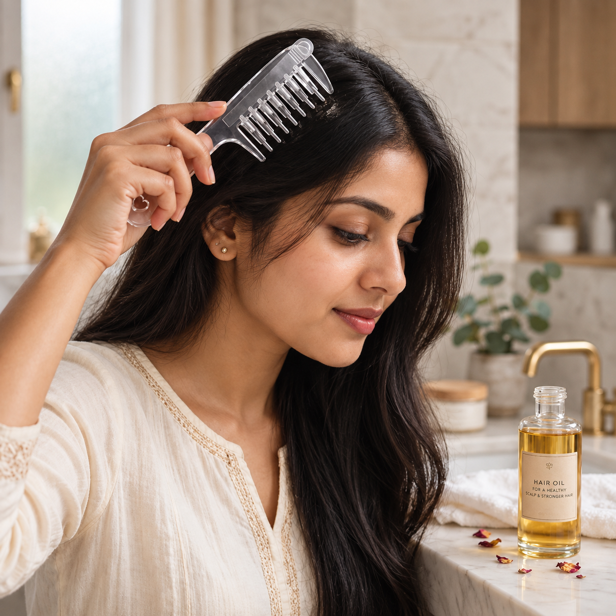 Korkaix RootGlide Scalp Serum/Oil Applicator Comb With Rollers